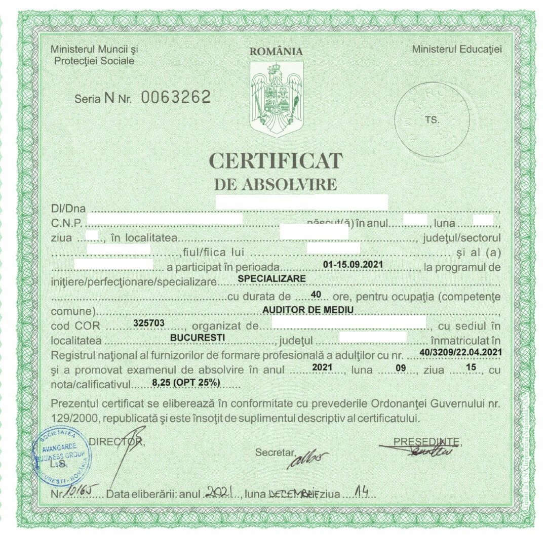 certificat-absolvire-curs-auditor-de-mediu-specializare-protectia-mediului